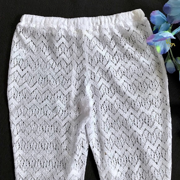 ❌SOLD❌ Miken Swim NWOT Sheer Crochet Swim Coverup Flare Pant Women XS - Picture 8 of 12